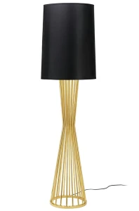 King Home Lampa podłogowa HOLMES złota z czarnym kloszem -  metal