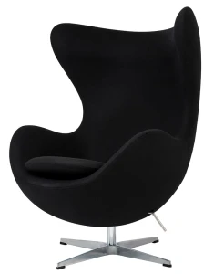 King Home Fotel EGG CLASSIC czarny.30 - wełna, podstawa aluminiowa