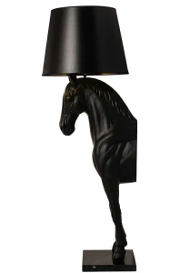 King Home Lampa podłogowa KOŃ HORSE STAND S czarna - włókno szklane