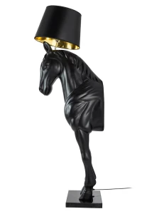 King Home Lampa podłogowa KOŃ HORSE STAND M czarna - włókno szklane