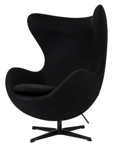 King Home Fotel EGG CLASSIC BLACK czarny.30 - wełna, podstawa czarna