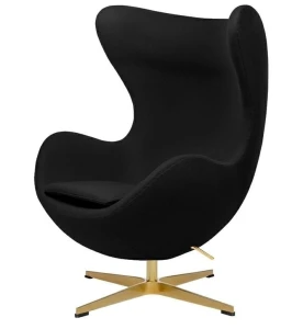 King Home Fotel EGG CLASSIC GOLD czarny.30 - wełna, podstawa złota