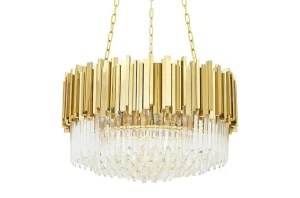 King Home Lampa wisząca IMPERIAL GOLD 60 - stal, kryształ