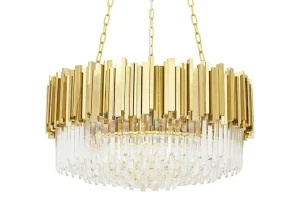 King Home Lampa wisząca IMPERIAL GOLD 80 - stal, kryształ