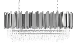 King Home Lampa wisząca IMPERIAL LONG SILVER 90 - stal, kryształ