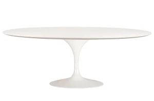 King Home Stół TULIP ELLIPSE biały - blat owalny MDF, metal