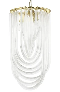 King Home Lampa wisząca MURANO L złota - szkło, metal