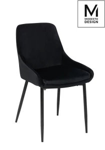 Modesto Design krzesło CLOVER czarne - welur, metal