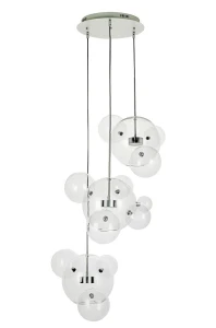 King Home Lampa wisząca CAPRI DISC 3 chrom - 180 LED, aluminium, szkło