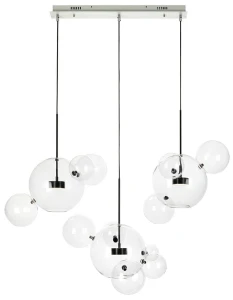 King Home Lampa wisząca CAPRI LINE 3 czarna - 180 LED, aluminium, szkło