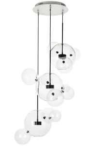 King Home Lampa wisząca CAPRI DISC 3 czarna - 180 LED, aluminium, szkło