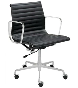 King Home Fotel biurowy BODY PRESTIGE PLUS chrom - skóra naturalna, aluminium