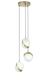 King Home Lampa wisząca GLOBE 3 złota - LED, akryl, metal