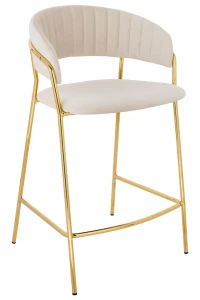 King Home Hoker MARGO 65 beżowy - welur, podstawa złota