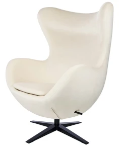 King Home Fotel EGG SZEROKI VELVET BLACK beżowy.56 - welur, podstawa czarna