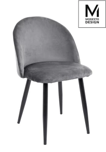 Modesto Design krzesło NICOLE szare - welur, metal
