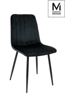 Modesto Design krzesło LARA czarne - welur, metal