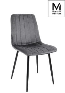 Modesto Design krzesło LARA szare - welur, metal