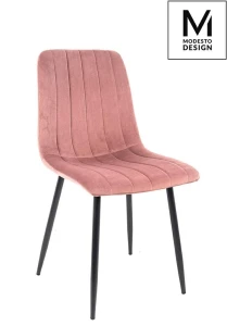 Modesto Design krzesło LARA pudrowy róż - welur, metal