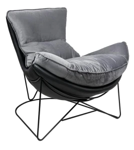 King Home Fotel OTILIA STAND VELVET ciemny  szary welur