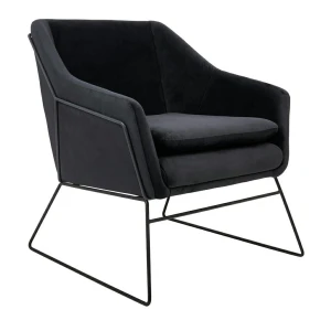 King Home Fotel EMMA VELVET czarny welur - podstawa czarna