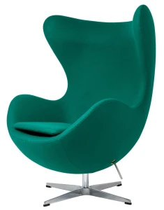 King Home Fotel EGG CLASSIC szmaragdowy zielony.41 - wełna, podstawa aluminiowa