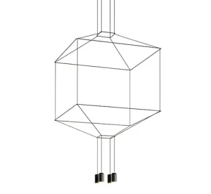 King Home Lampa wisząca FLUSSO 4 czarna