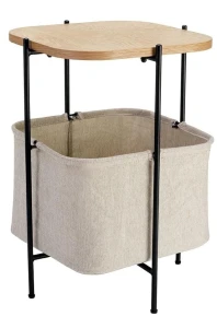 King Home Stolik kawowy BORSA dąb - MDF, płótno, metal