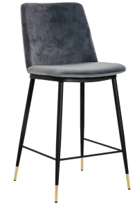 King Home Hoker DIEGO 65 ciemno szary - welur, podstawa czarno złota