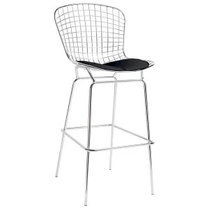 King Home Hoker NET CHROM czarna poduszka - metal, skóra ekologiczna