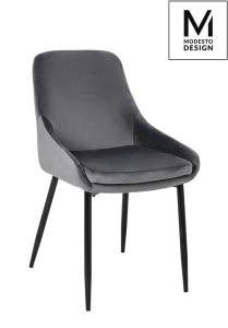 Modesto Design krzesło CLOVER ciemny szary - welur, metal
