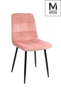 Modesto Design krzesło CARLO pudrowy róż - welur, metal
