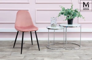 Modesto Design krzesło LUCY pudrowy róż - welur, metal