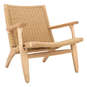 King Home Fotel BOHO CORD natural  - drewno jesionowe, naturalne włókno