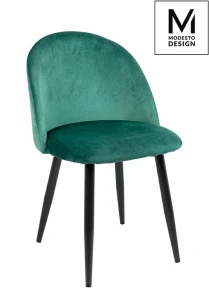 Modesto Design krzesło NICOLE zielone - welur, metal