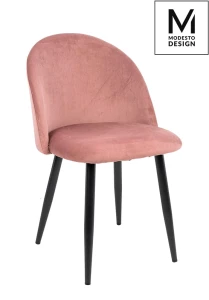 Modesto Design krzesło NICOLE pudrowy róż - welur, metal