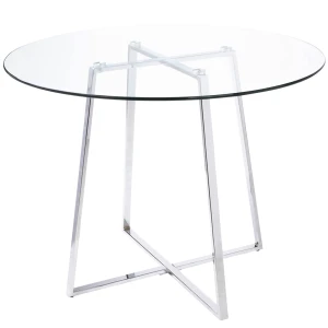 King Home Stół CARAT GLASS 100 - szkło, srebrna podstawa