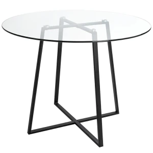 King Home Stół CARAT GLASS 100 - szkło, czarna podstawa