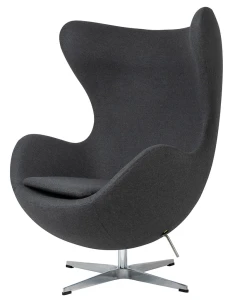 King Home Fotel EGG CLASSIC grafitowy szary.4 - wełna, podstawa aluminiowa
