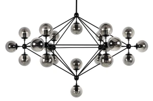 King Home Lampa wisząca PLANETARIO 21 czarna - klosze dymione