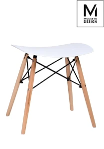 Modesto Design stołek BORD biały - polipropylen, podstawa bukowa
