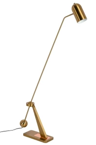 King Home Lampa podłogowa CRANE złoto-miedziana - stal węglowa
