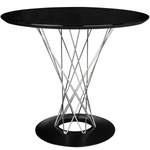 King Home Stół TWIST 100 czarny - MDF, chrom