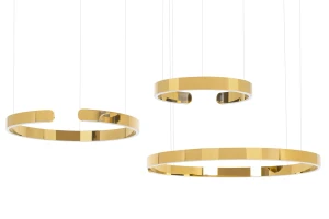 King Home Lampa wisząca VISTA TRIPLE złoty chrom