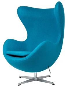 King Home Fotel EGG CLASSIC ciemny turkus.16 - wełna, podstawa aluminiowa