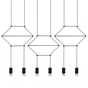 King Home Lampa wisząca FLUSSO LINE 6 czarna