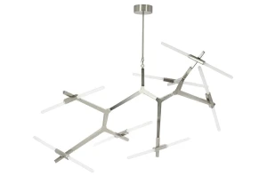 King Home Lampa wisząca CANDELABR PREMIUM 14  srebrna - aluminium, szkło