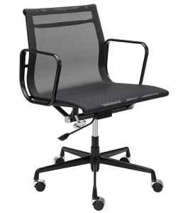 King Home Fotel biurowy BODY PRESTIGE czarny - tkanina, aluminium