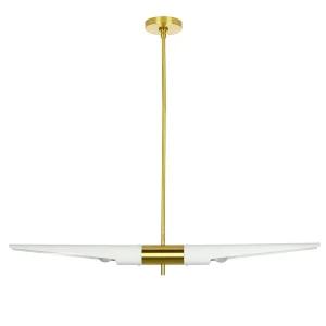 King Home Lampa wisząca APOLLO 1 biała  - szczotkowane złoto