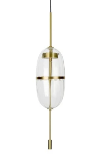King Home Lampa wisząca CHAPLIN 200 mosiądz - LED, szkło